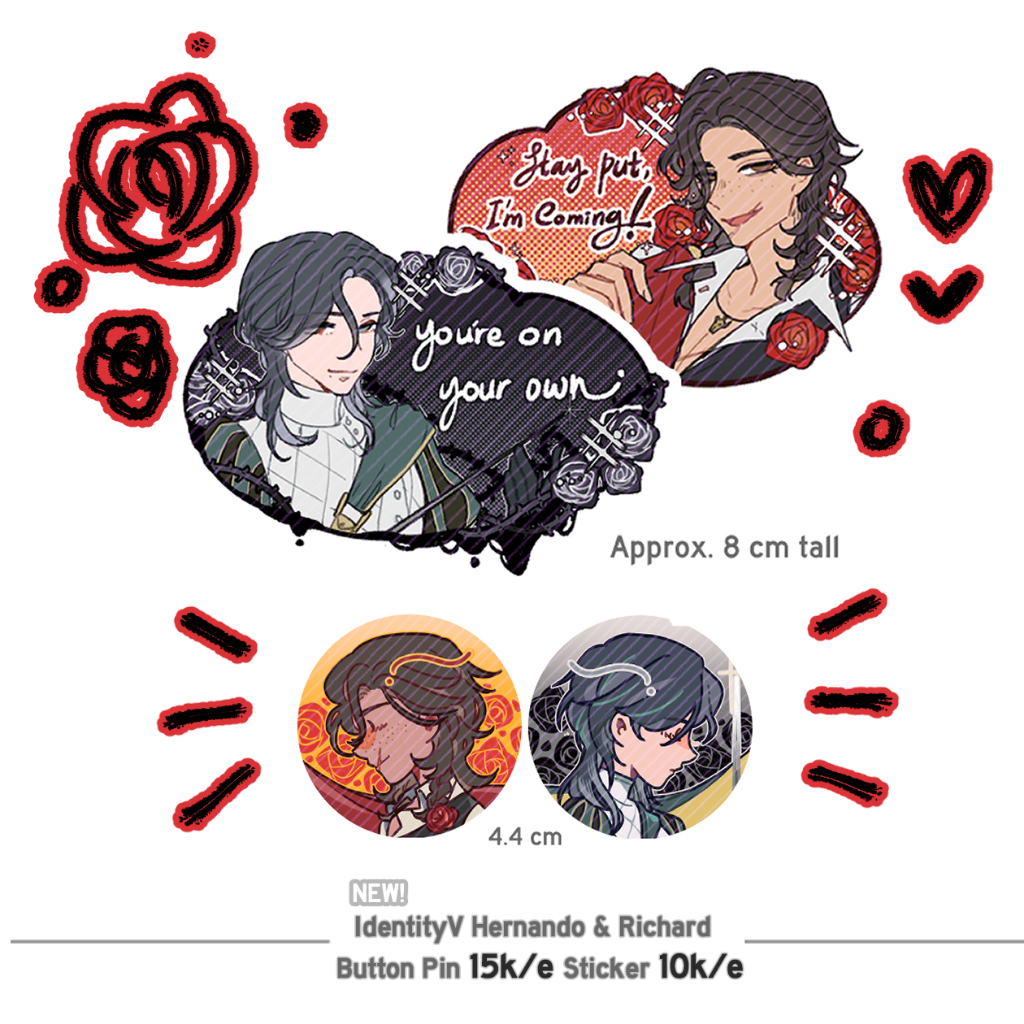 Identity V Hernando Matador & Richard Knight Stickers & Pin
