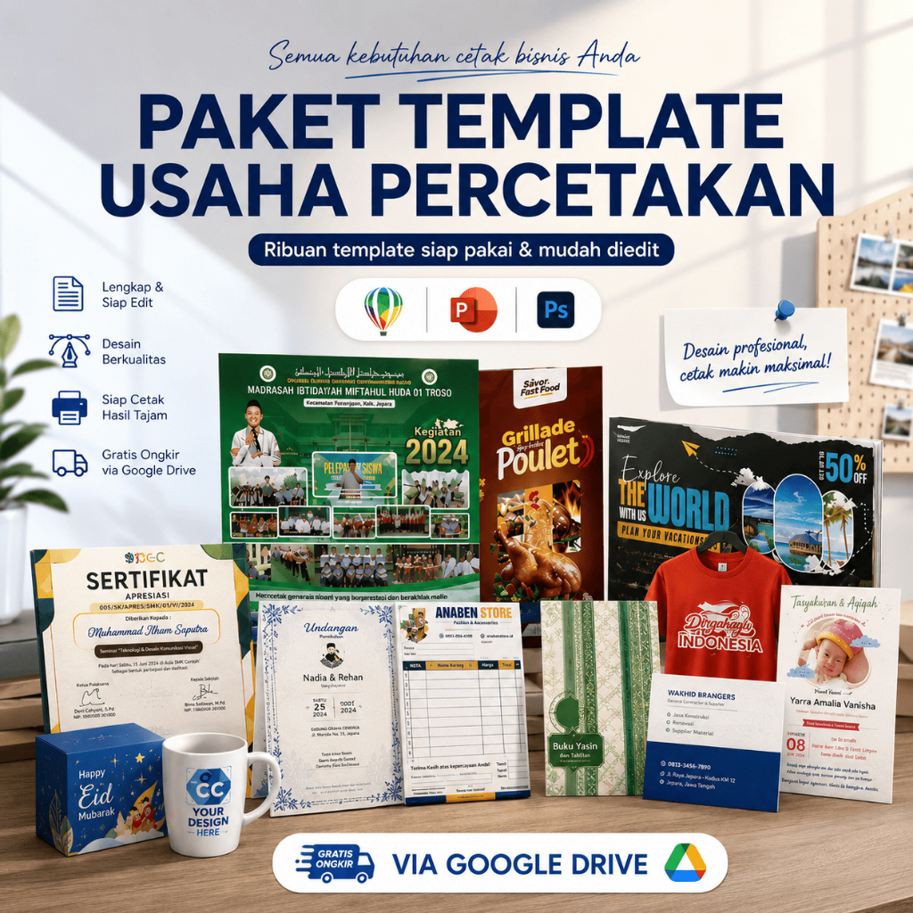 Paket Template Desain Percetakan & Bonus Apk Desain Grafis