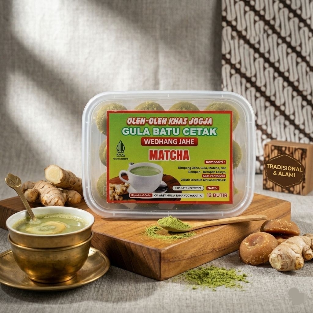 GUJAHE Wedhang Jahe Matcha - Minuman Tradisional Khas Herbal Jogja Isi 12 Butir