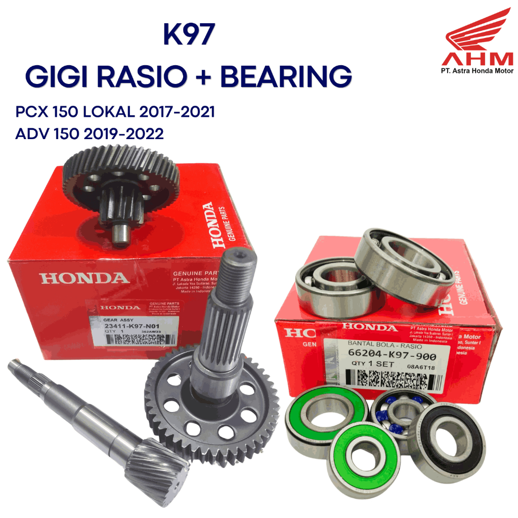 GIGI RASIO BEARING SET ASLI HONDA PCX 150 CBU ORIGINAL AHM PRESISI DAN TAHAN LAMA