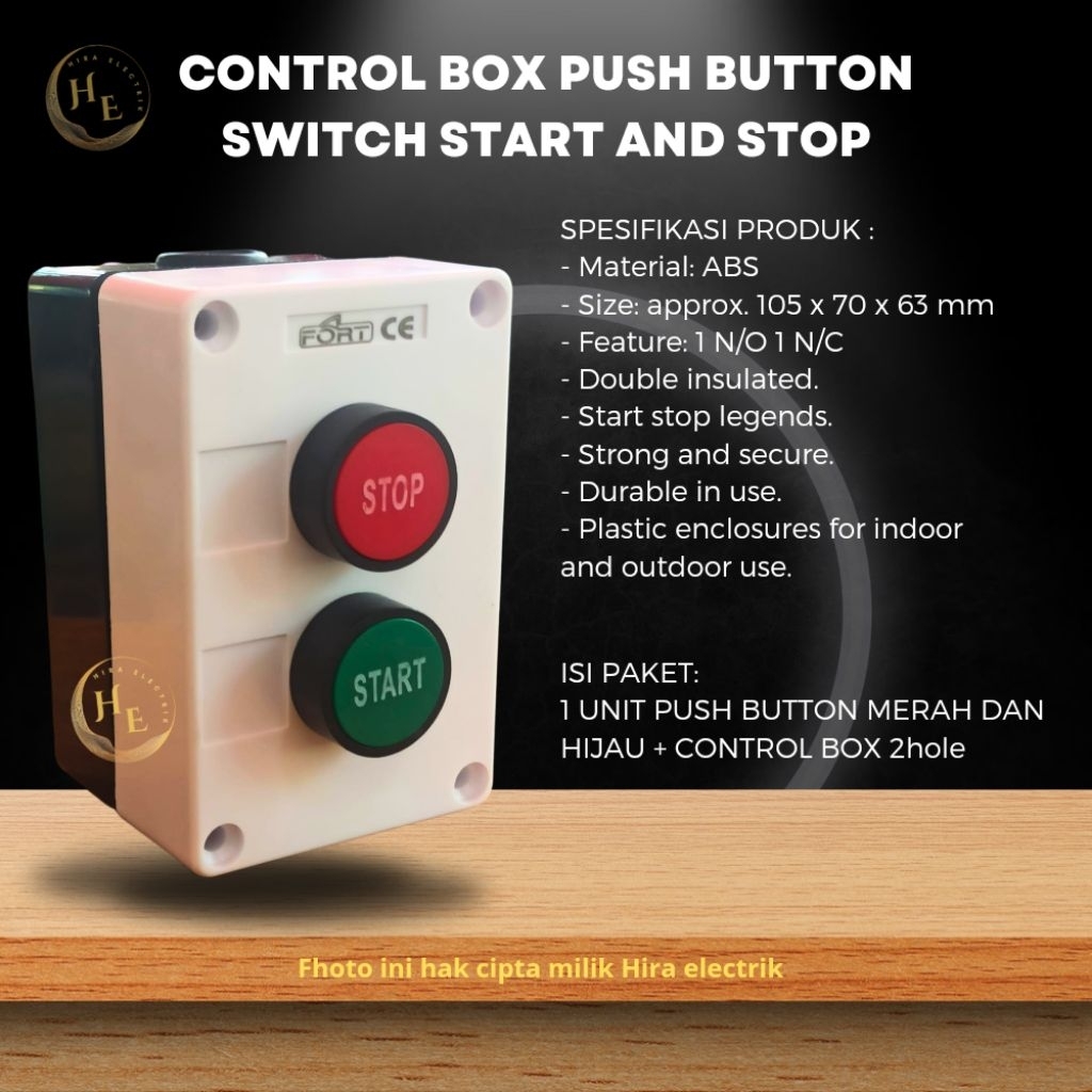 Push button star stop no nc box waterproof
