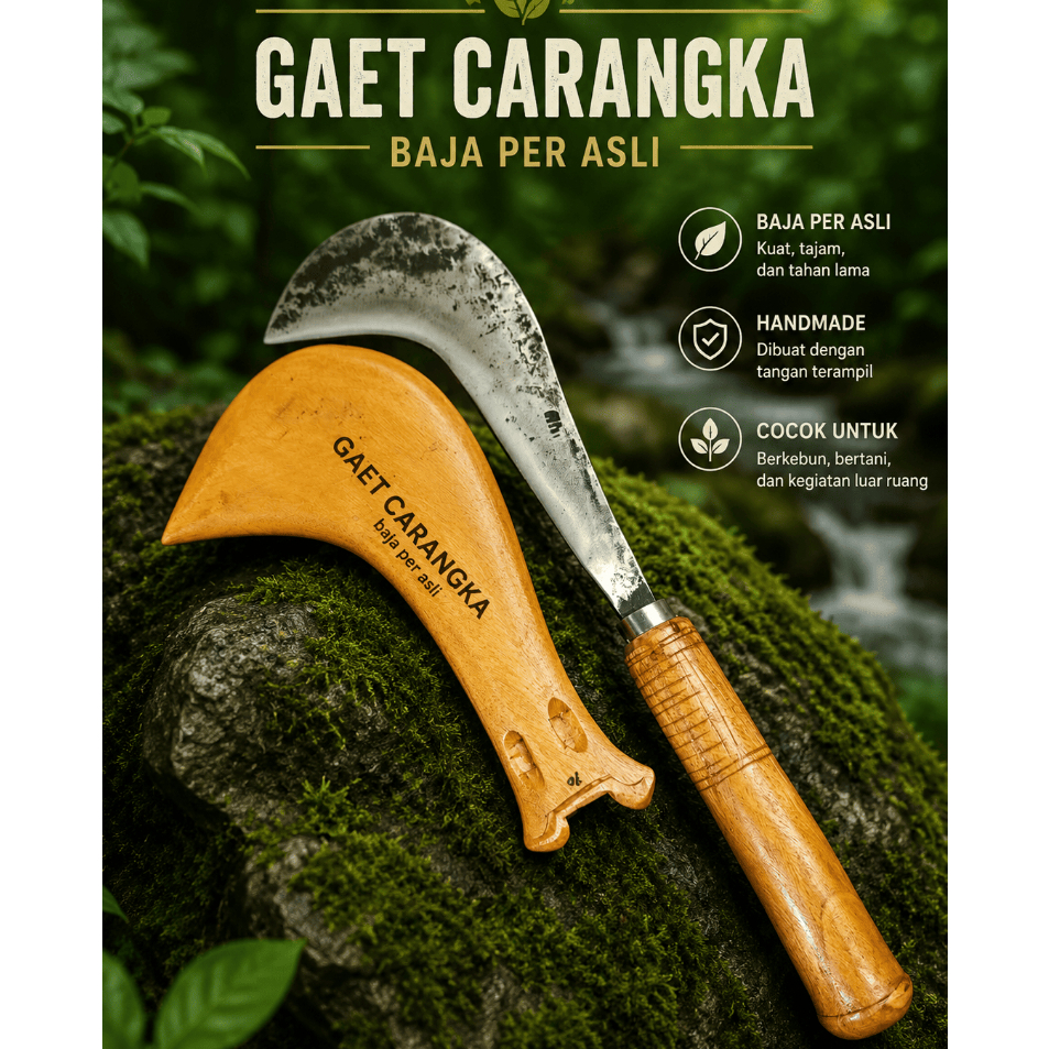 Gaet carangka bahan baja per murni congkrang carangka kayu jambu kokoh dan awet buat babad ranting d
