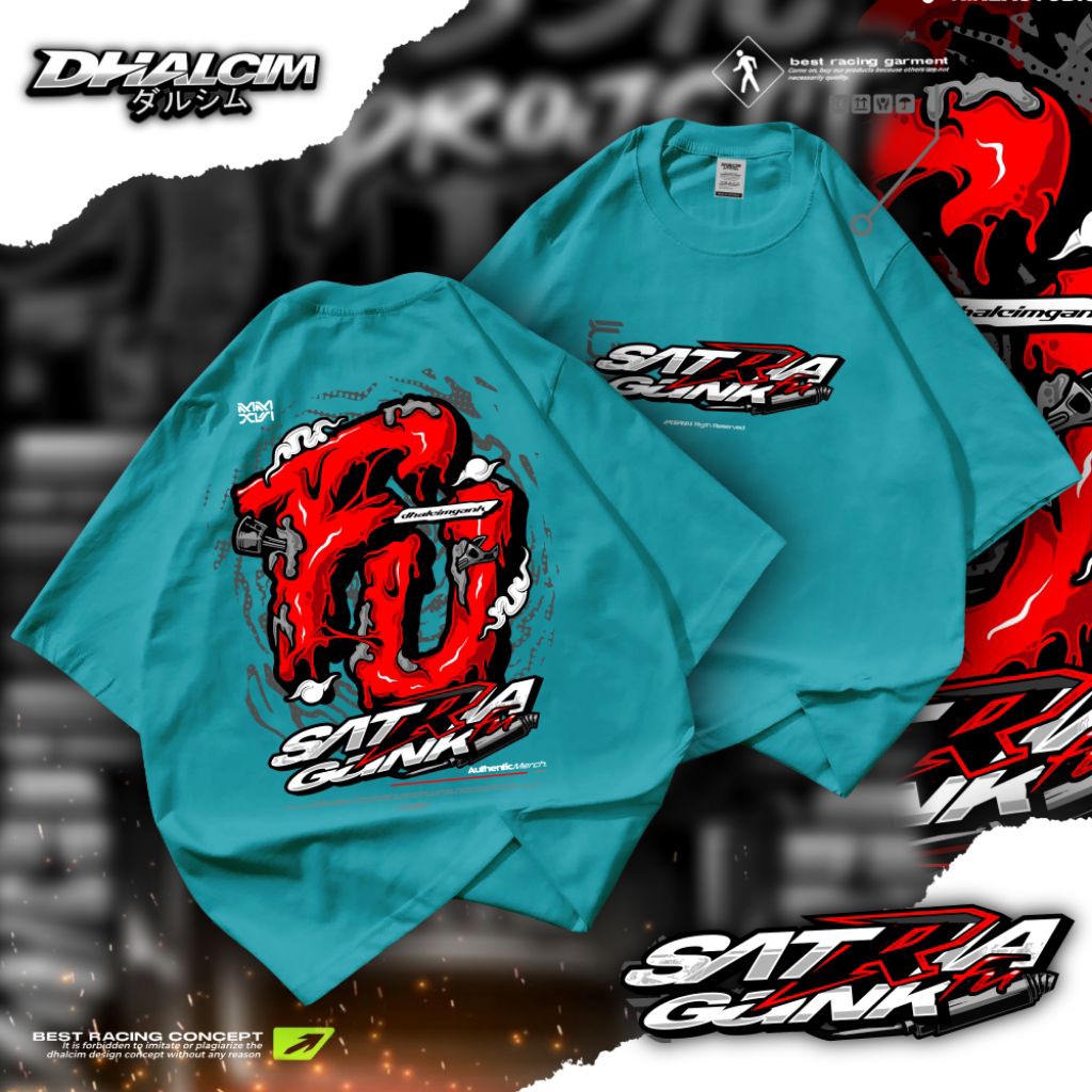 KAOS DISTRO FU SATRIA FU GANK RACING COTTON 24S TEBAL, KAOS SATRIA FU, KAOS SATRIA GANK, KAOS LOGO F