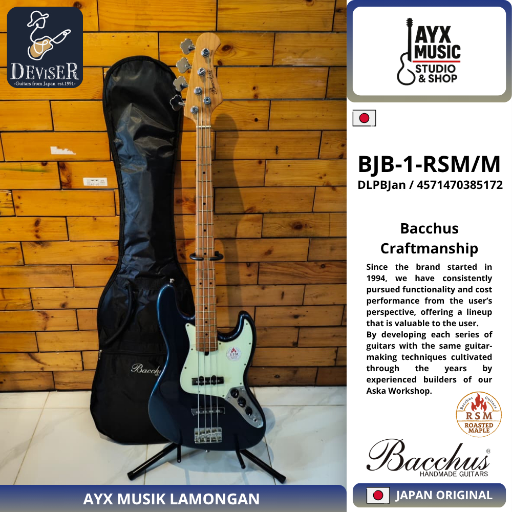 Bacchus BJB-1-RSM/M - DLPB | Original From Japan | Bass Elektrik Bacchus