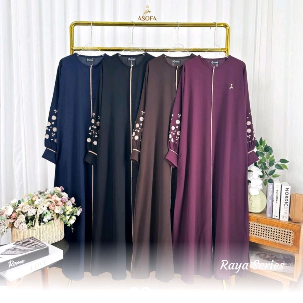 Asofa Inara Gamis Abaya Turki Aksen Bordir Mayung Raya Series