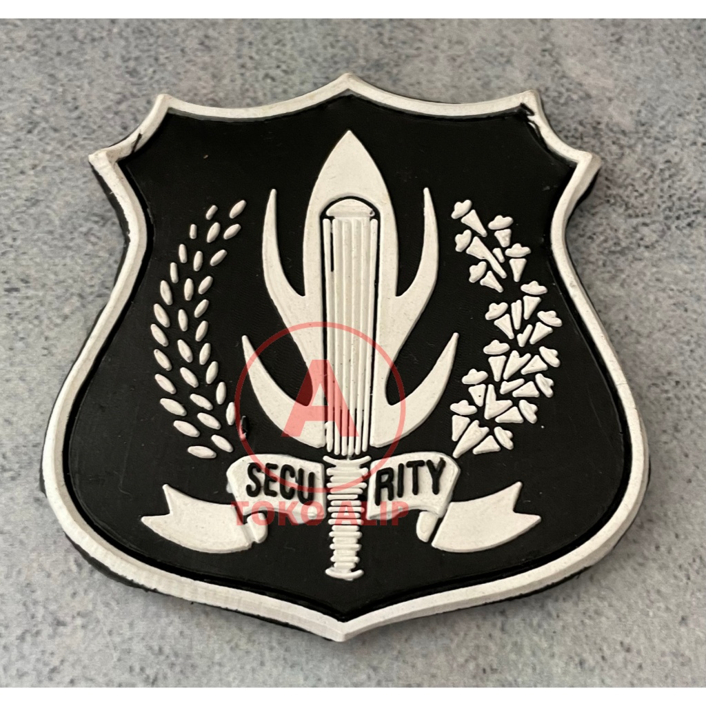 Patch SATPAM (Logo) - Tempelan Rubber Velcro Karet Security Satpam