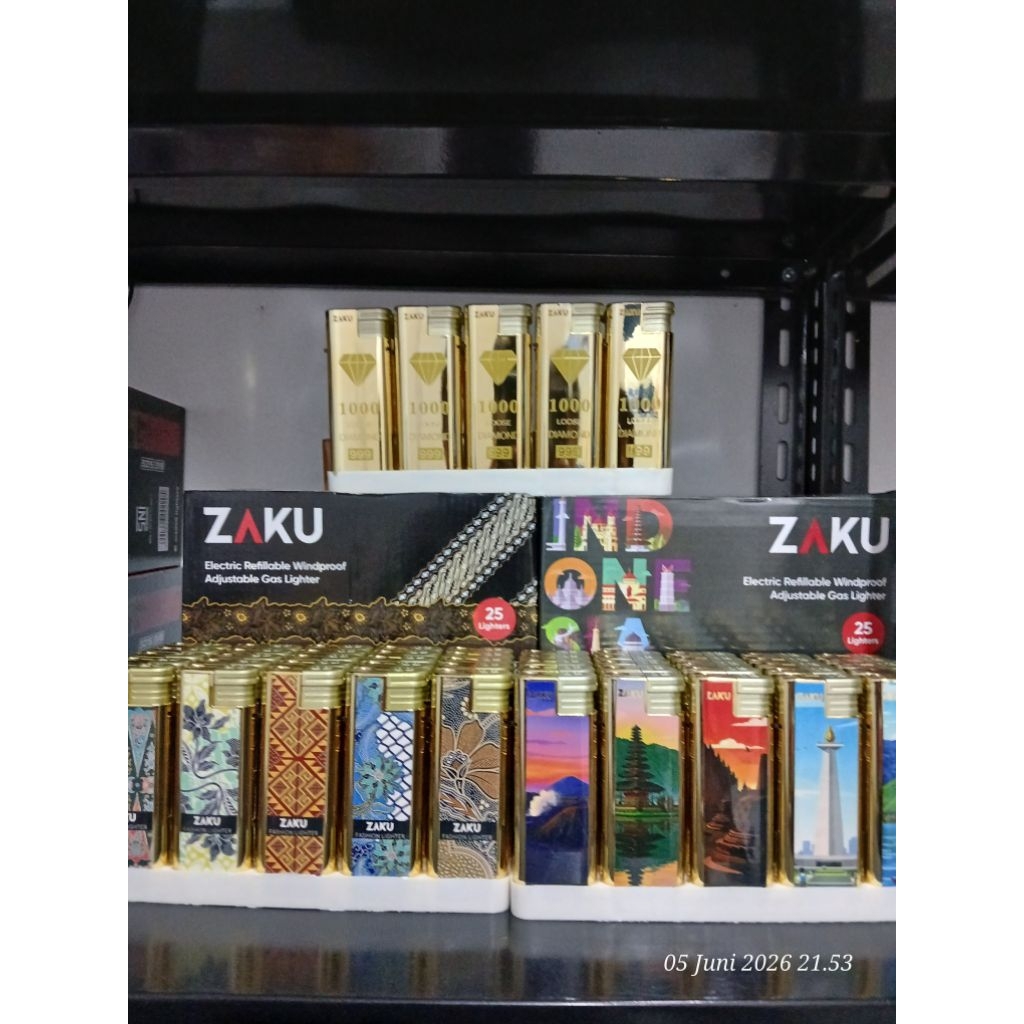 KOREK JUMBO ZAKU GOLD KOREK API BARA JUMBO MOTIF BATIK, PEMANDANGAN DAN GOLD DIAMOND / KOREK ZAKU GO
