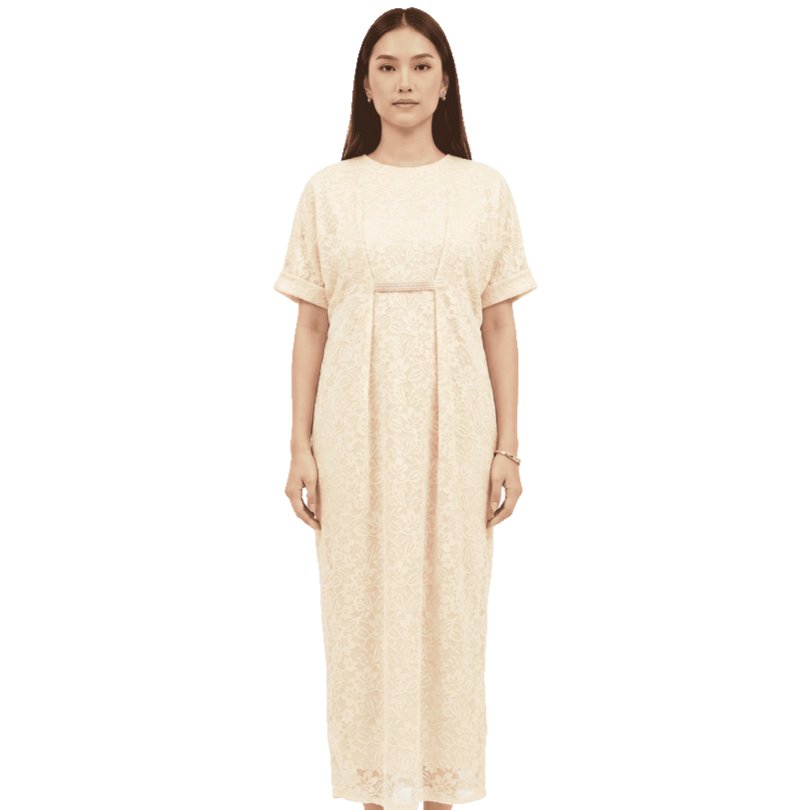 Eprise Kaftan Lengan Pendek CREAM KP256B | Kaftan Wanita
