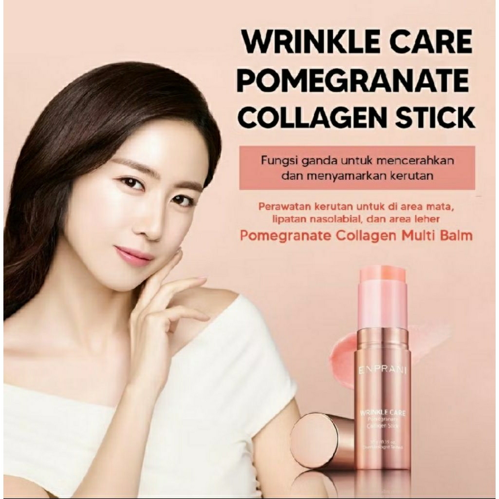 ENPRANI WRINKLE CARE POMEGRANATE COLLAGEN STICK + FREE INNISFREE VOLCANIC SWIRL MASK