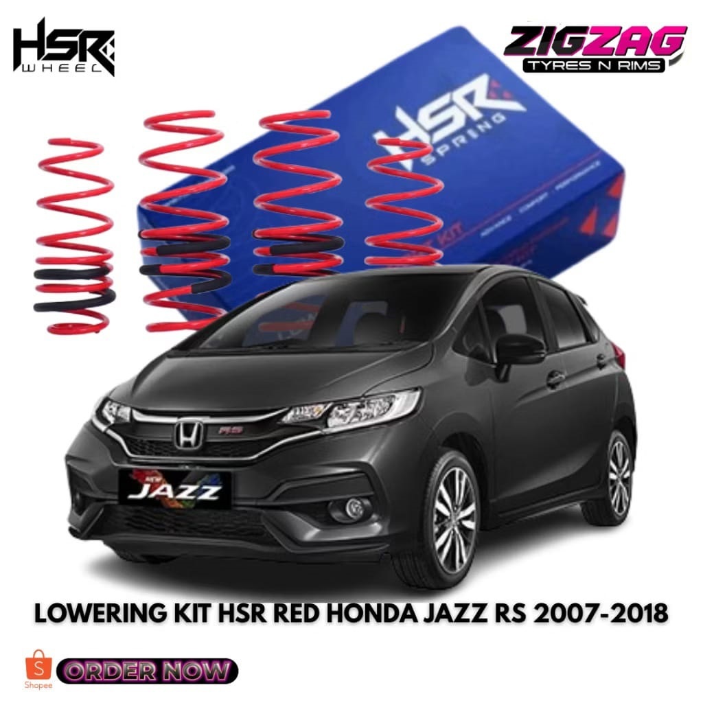 1 SET LOWERING KIT HSR PER CEPER HONDA JAZZ RS 2007-2018 LOWERING KIT HSR MOBIL JAZZ RS