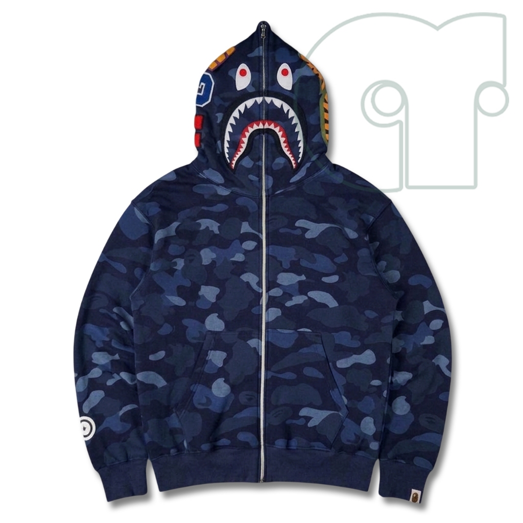 Jacket Hoodie Bape Shark Unisex dengan Bahan Katun Tebal, Nyaman Dipakai