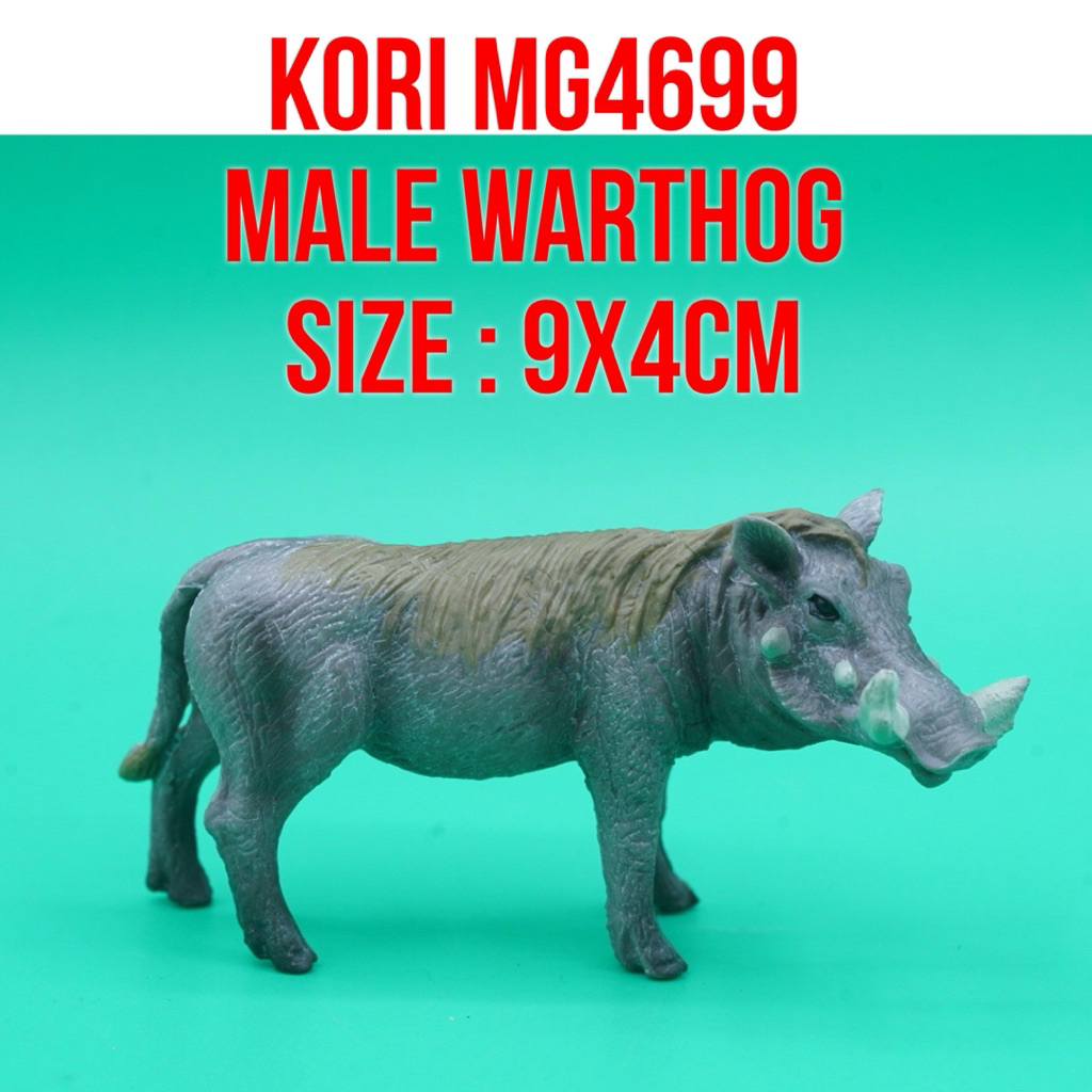 KORI M4699 Male Warthog Babi Gembol Hutan Jantan Pig Phacochoerus | Mainan Figure Binatang Miniature
