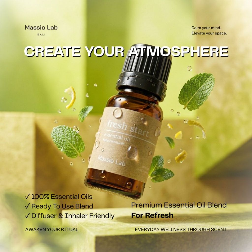 Massio Lab Essensial Oil Mood Booster and Energy - Fresh Start 10 ml | Citrus Aromatherapy