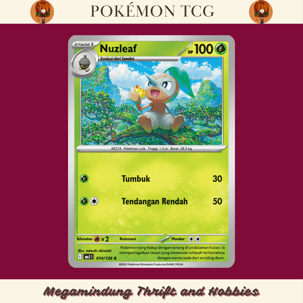 Kartu Pokemon Indonesia Evolusi Mega 014/126 Nuzleaf