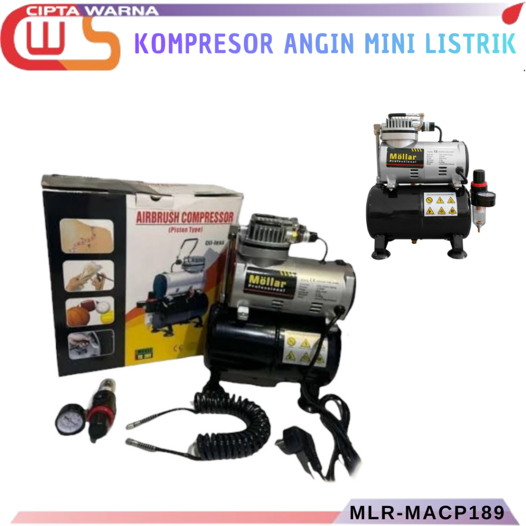 Mollar MCAP189 Kompresor Compresor Angin Mini Listrik Tabung 3L - MLR - D1 CWS