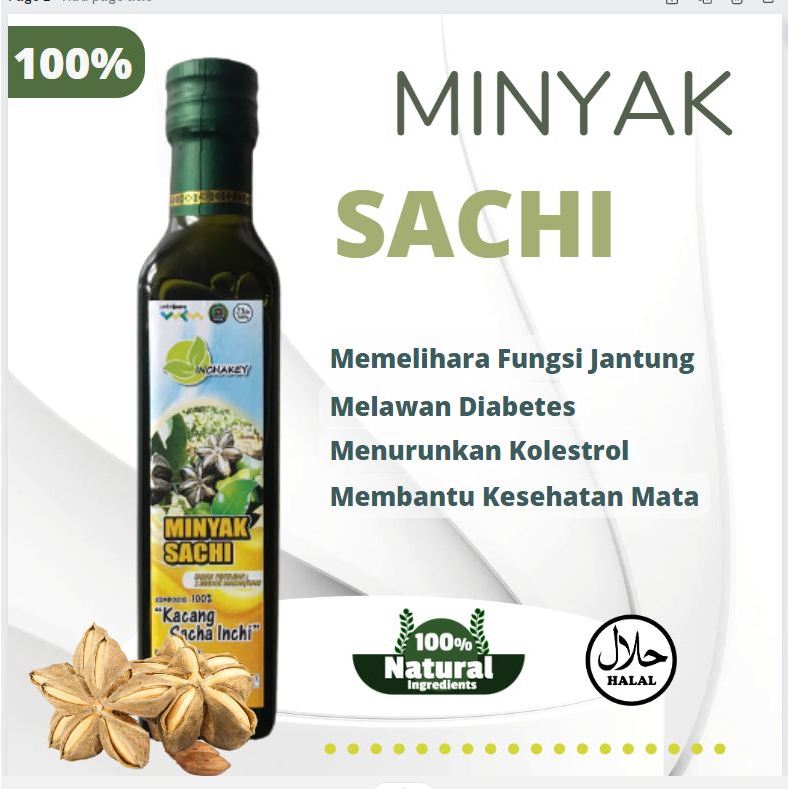Minyak Sachi Inchi 250ml Shaca Inchi Oil Minyak Sachi Natural Kaya Akan Omega 3-6-9,