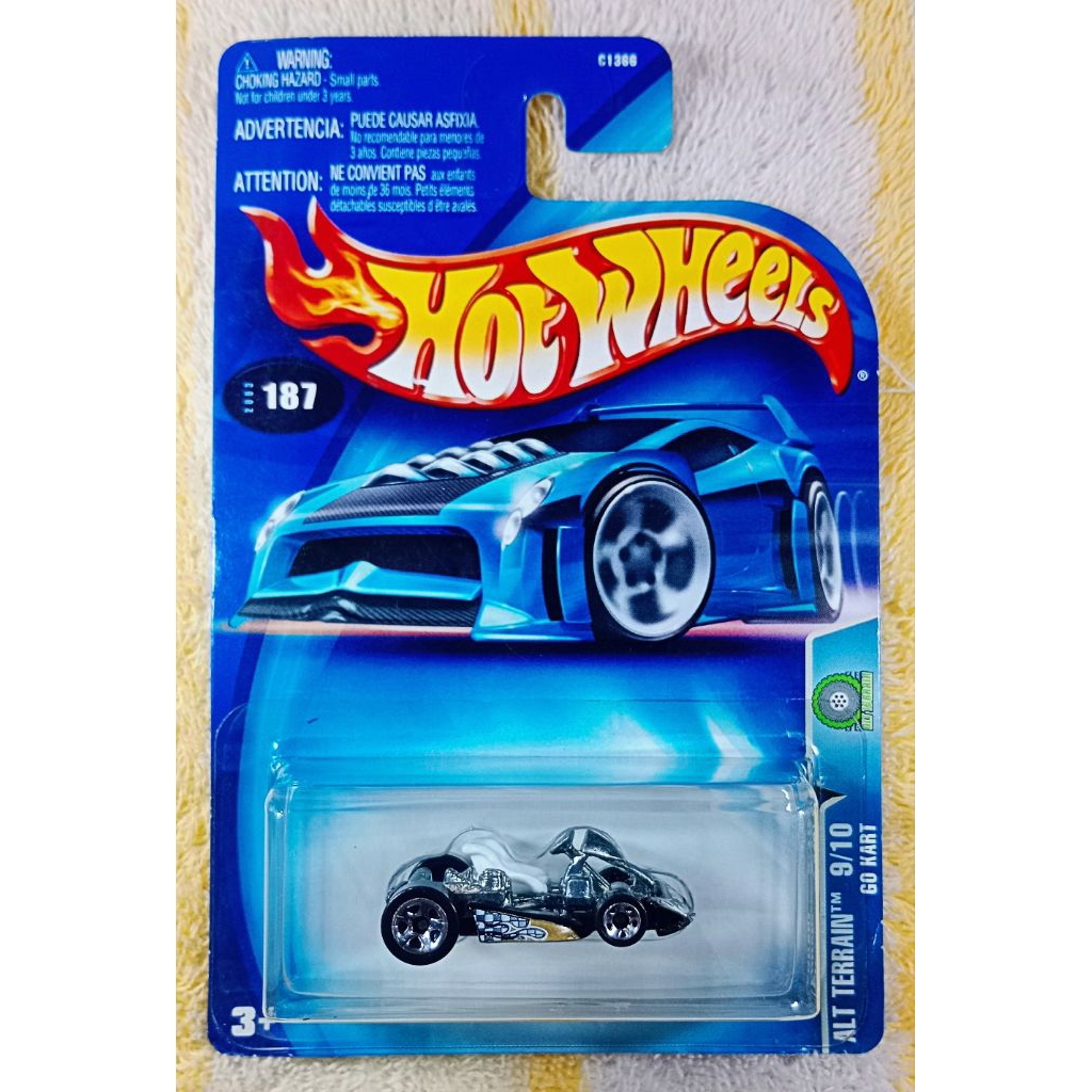 Go Kart - Hotwheels Go Kart Hitam Jok Putih Blue Card ©2003 Mattel