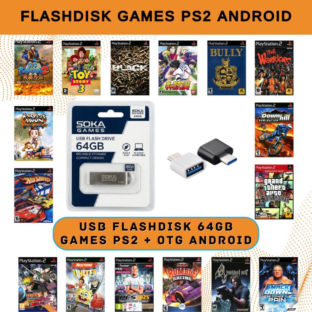 Flashdisk OTG ANDROID Game PS2 untuk HP