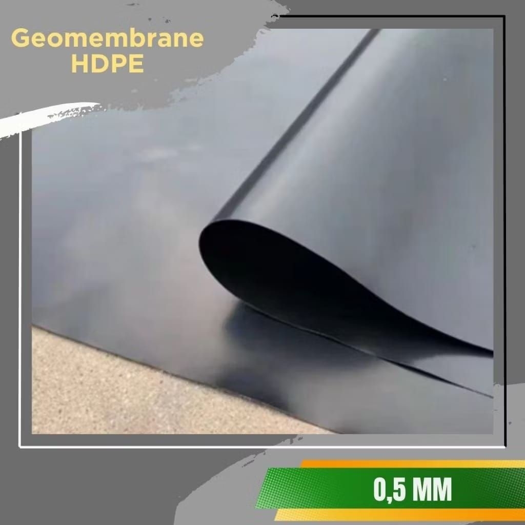 Karpet Tambak Terpal Tambak HDPE Geomembrane Tebal 500 Micron Lebar 4 Meter