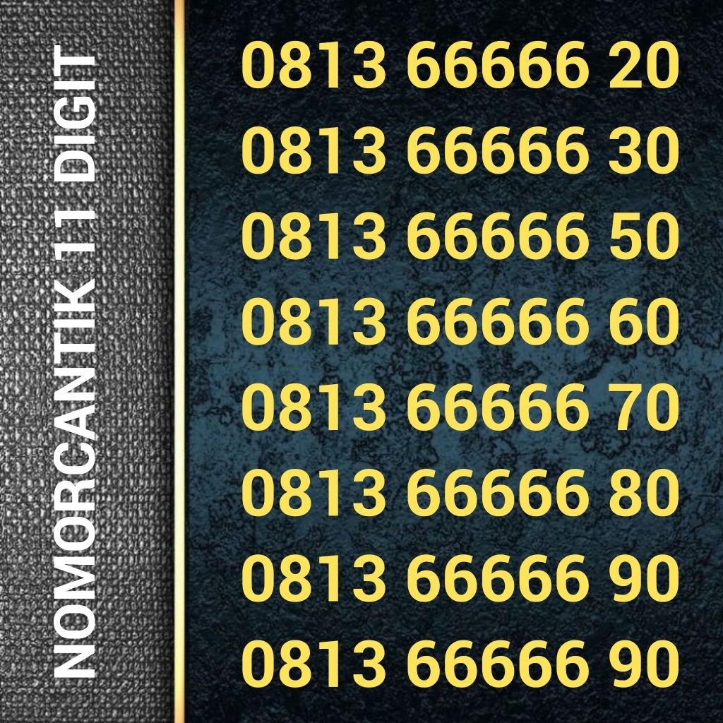 KARTU PERDANA NOMOR CANTIK TELKOMSEL SIMPATI 11 DIGIT - 08 13 66666 12 08 13 66666 14 0813 66666 15 