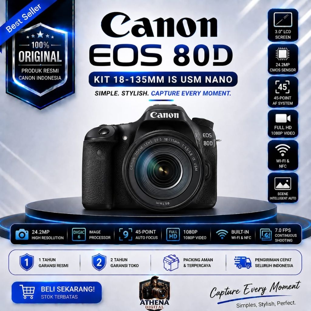 CANON EOS 80D KIT 18-135MM IS USM NANO / CANON 80D KIT 18-135MM IS USM