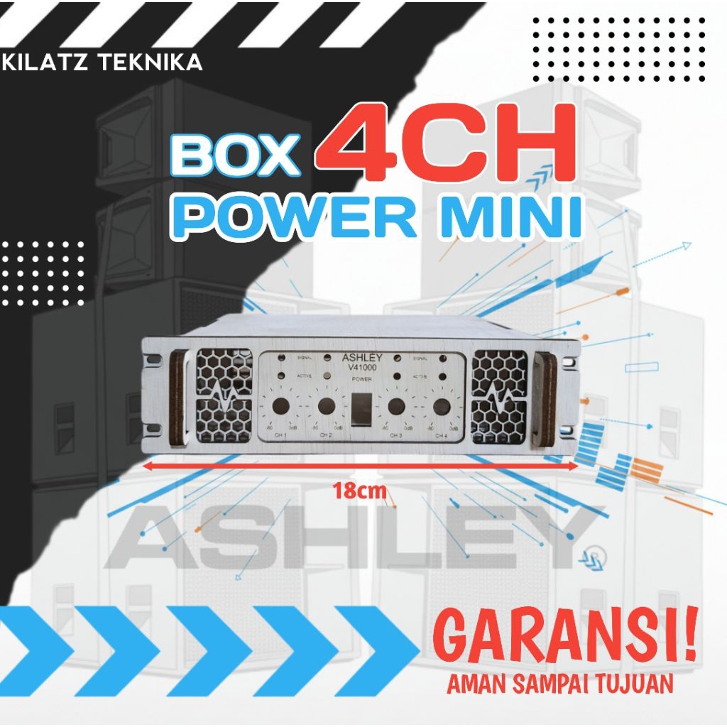 18cm Box Power Mini 4 Channel Model Built Up Ashley Box Power Ampli Mini