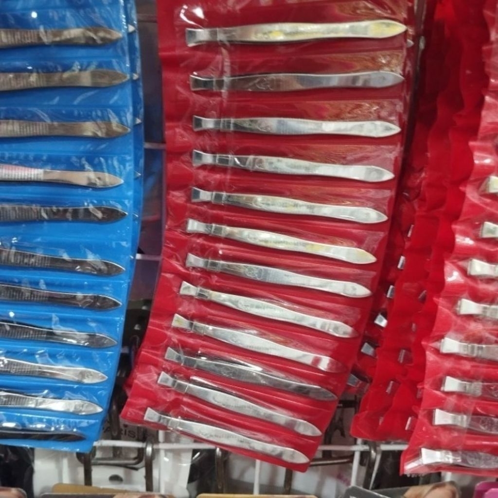 PINSET LUSINAN TERMURAH PERLEMBAR ISI 12 PCS PINSET STENLIS STEAL