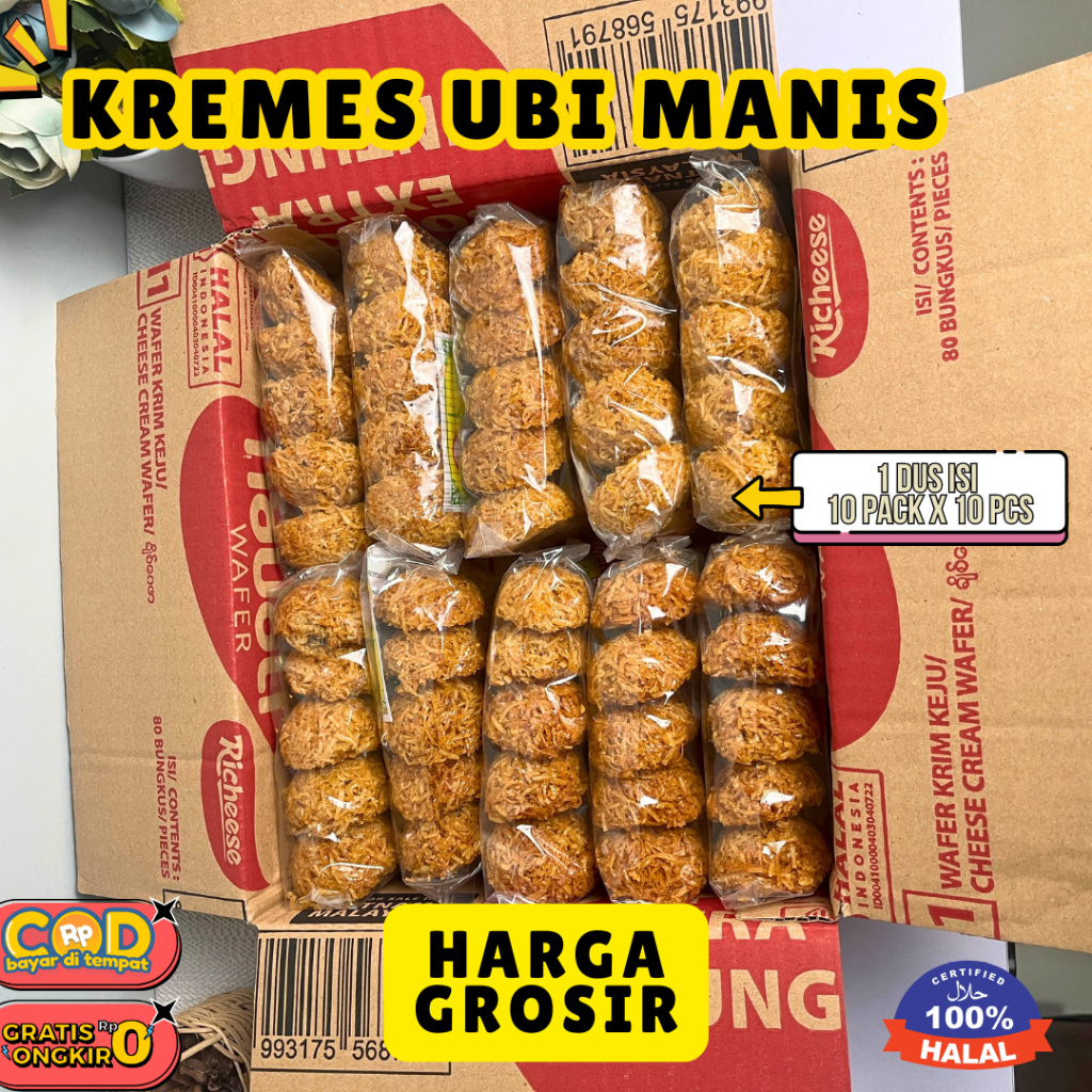 [Grosir] Kremes Ubi Manis Isi 10 pack x 10 pcs Jajan Kenangan 1600 Gr