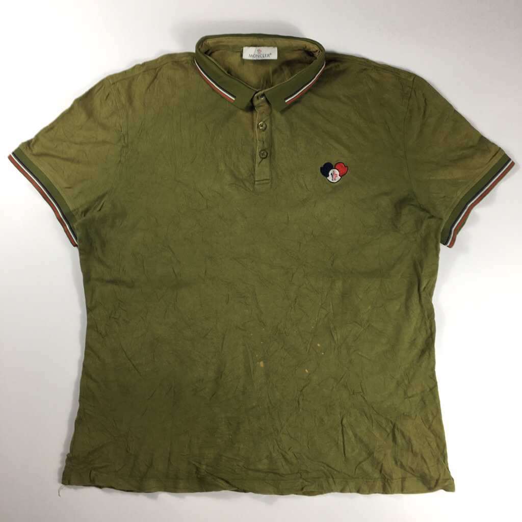Kaos kerah lengan pendek moncler hijau