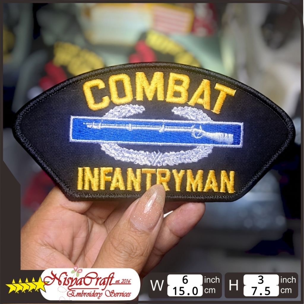 NCEP0101-054 NisyaCraft US Army Unit Combat Qualification Badge Patch Bordir Kain Merrow Edge dengan