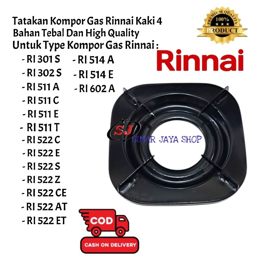 Tatakan Kompor Tungku RINNAI Kompor Gas Type  Ri 522C Ri 552E Ri 522A / Dudukan kompor RINNAI Kaki 4