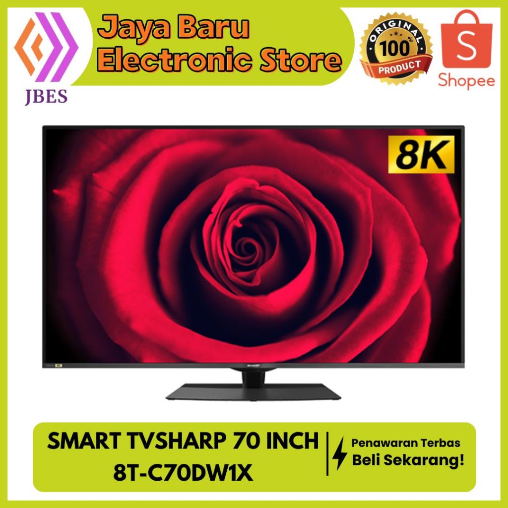 SHARP 8T-C70DW1X SMART ANDROID TV UHD 8K HDR 70 INCH - 8TC70DW1X