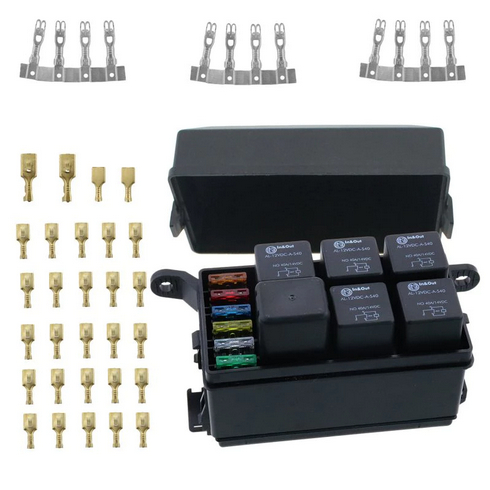 Car Relay Box 12 Slot 6 Relay 6 Fuse ATC ATO Holder Sekring Mobil Universal Relay Fuse Box