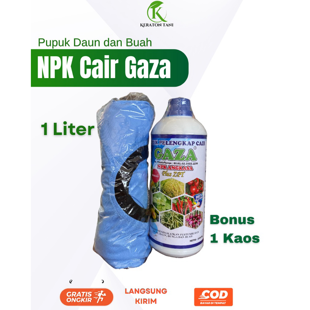 Pupuk NPK Cair Gaza+ZPT - bonus kaos