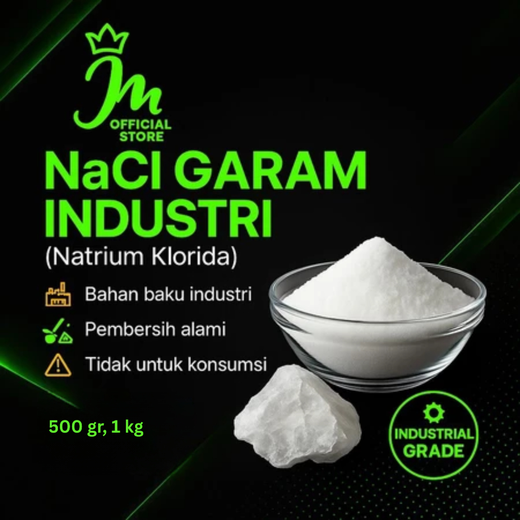 Natrium Chloride 500gr / Nacl / Natrium Klorida / Garam Industri / Bahan Sabun