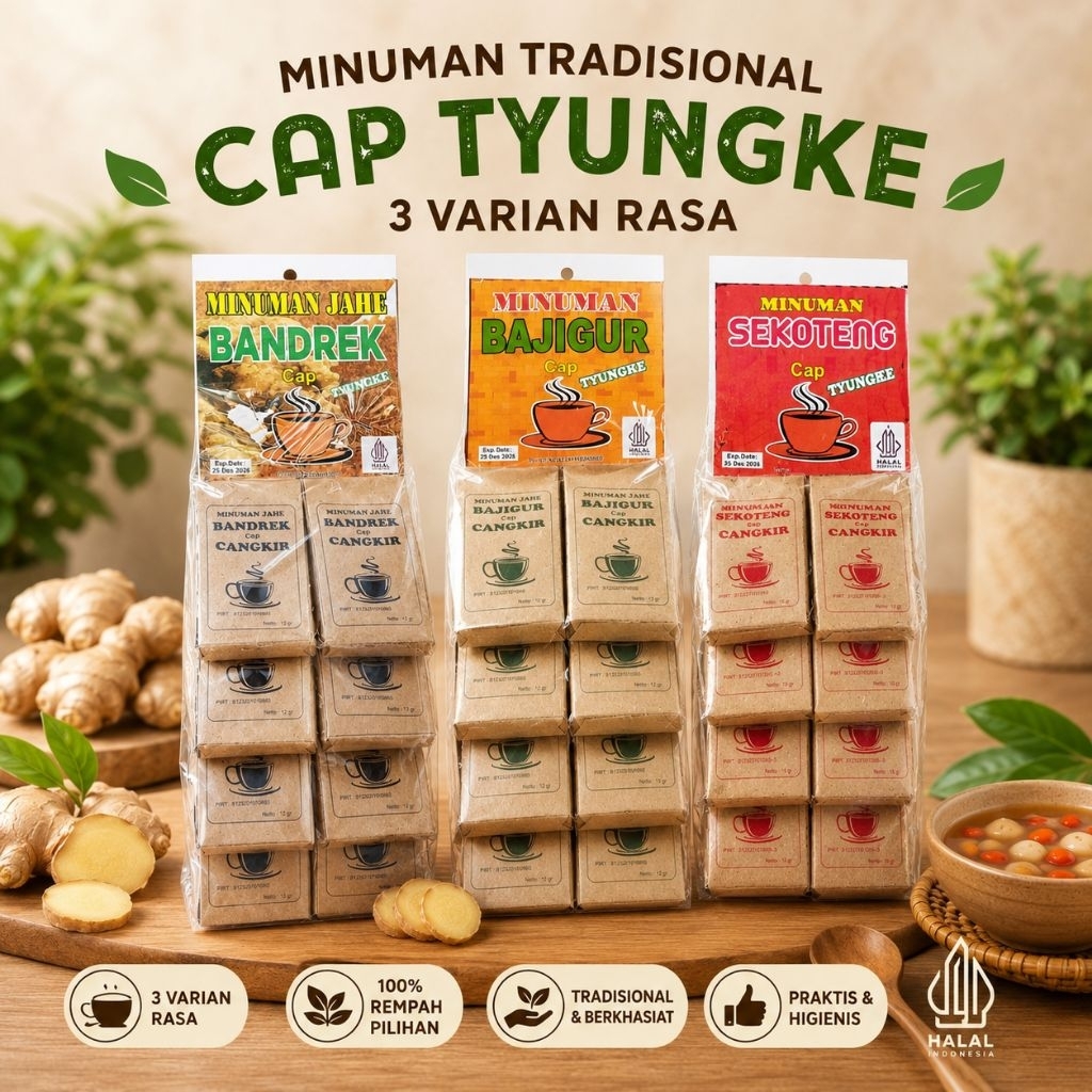 Minuman bajigur - bajigur cap tyungke - bajigur praktis - isi 10 - bajigur Jogja - oleh-oleh Jogja -
