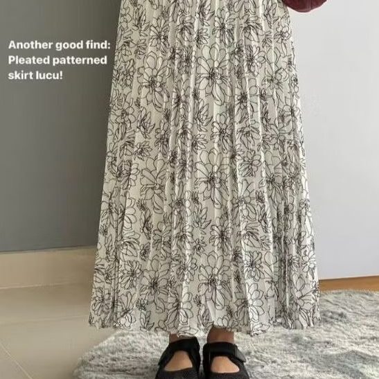 Rok Motif Bunga| Rok Bunga| Rok Plisket Motif Bunga
