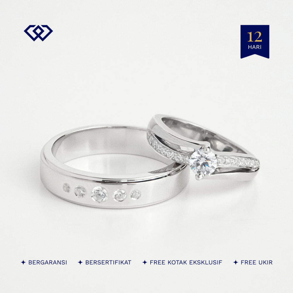 Winata Jewelry Cincin Nikah Lamaran Tunangan Perak Rhodium