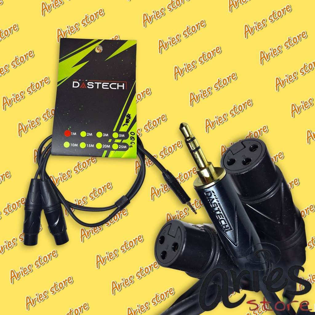 KABEL AUDIO JEK MINI TO DOUBLE CANON FEMALE DASTECH