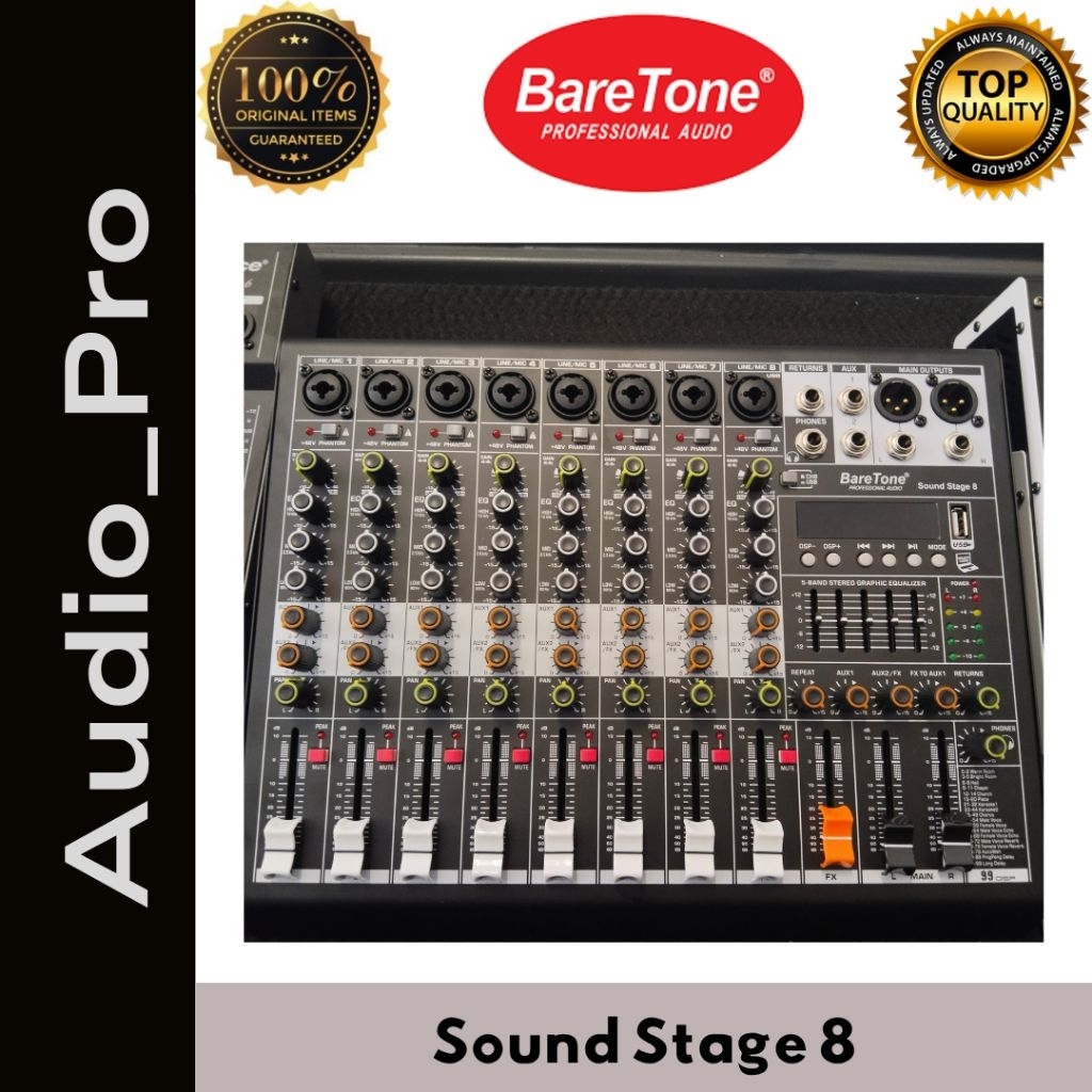 Mixer Baretone 8 Chanel Sound Stage 8 | Mixer Baretone Sound Stage8 Baretone