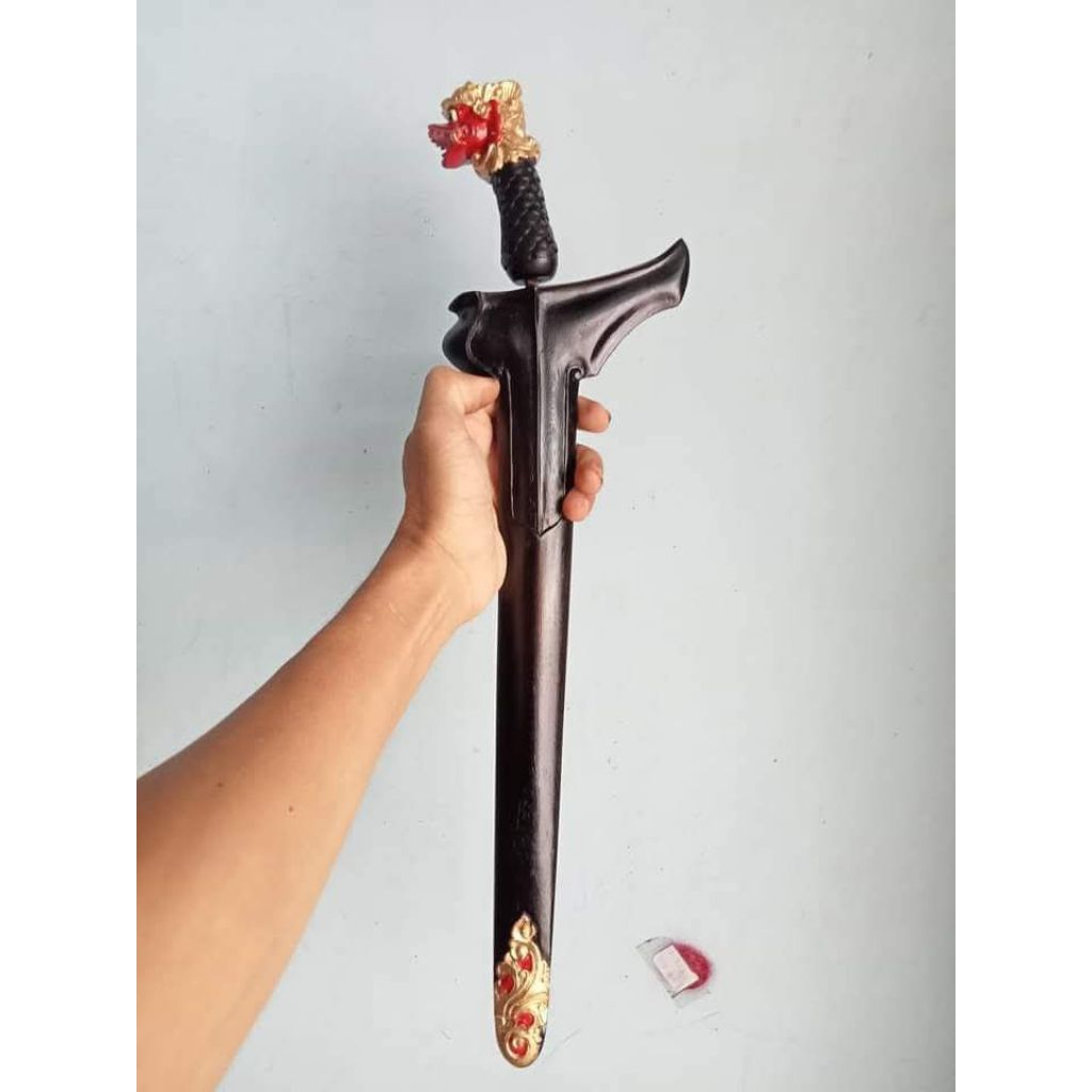 Set Warangka Gayaman Hitam Hulu Ukir Singa Barong