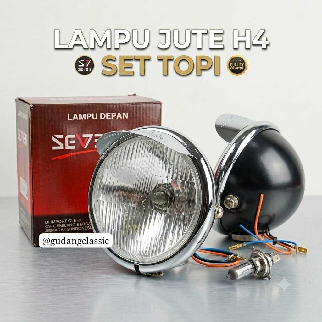 Lampu jute/Lampu Pesek 5,75 inch + Topi pnp mega pro gl tiger cb