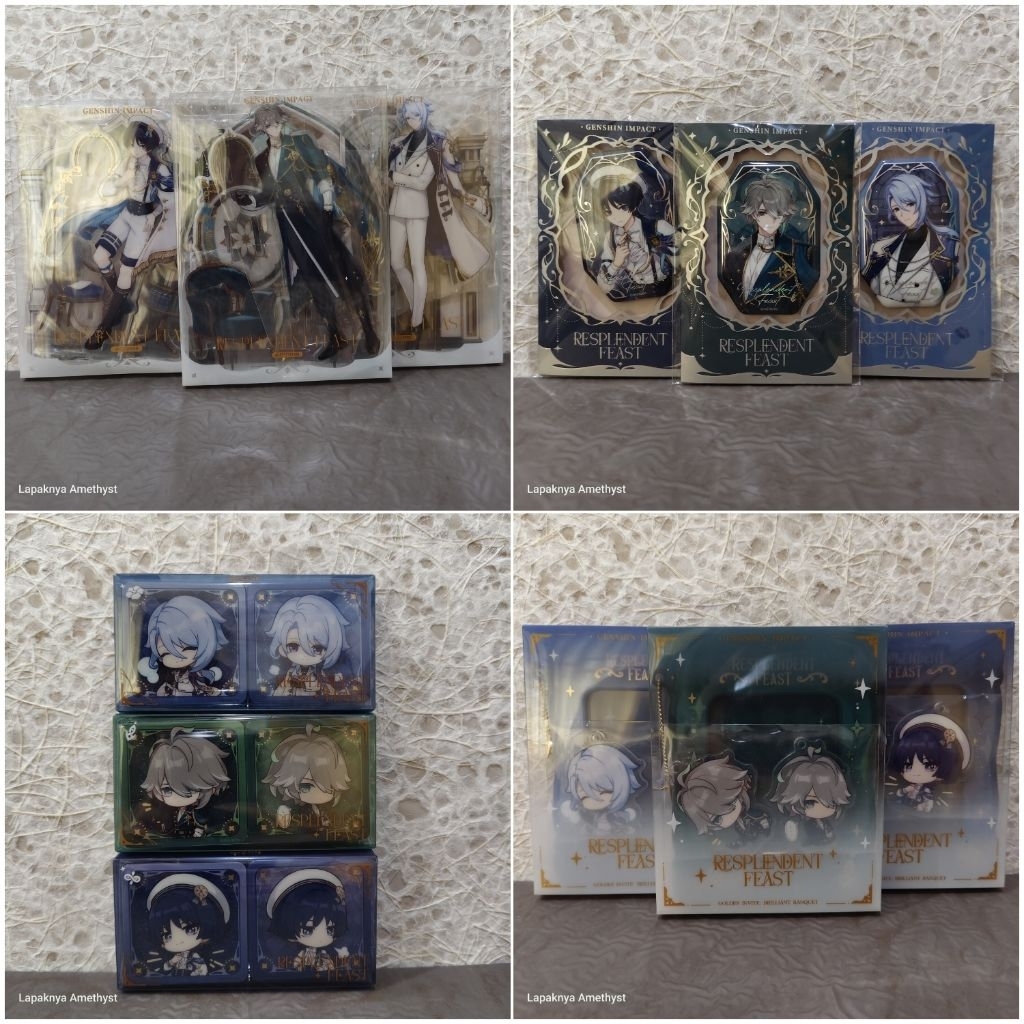 (BACA DESC) genshin impact resplendent feast vol 2 cyno wanderer alhaitham kamisato ayato badge magn