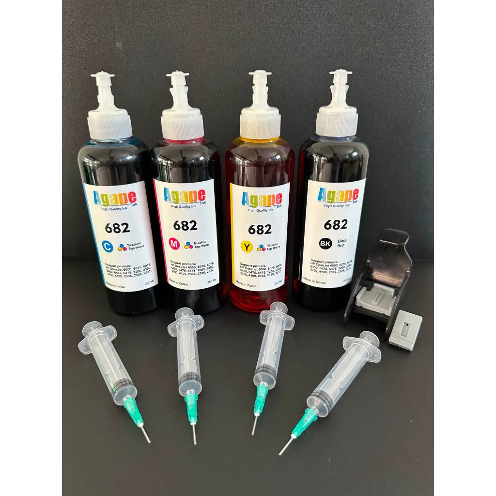 TINTA HP 2335/2336/2337 REFILL HP 682 BERIKUT SUNTIKAN HP682 ukuran 250 ml
