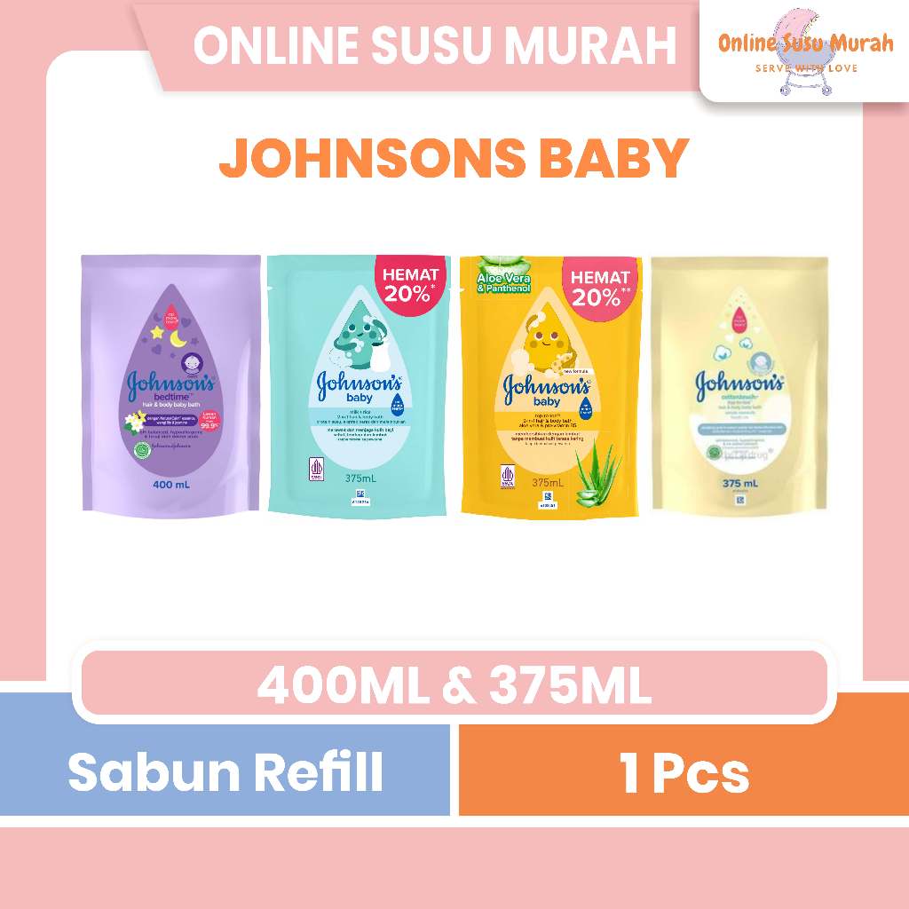 JOHNSON BABY BATH COTTON TOUCH / TOP TO TOE / MILK + RICE / BEDTIME 2IN1 REFILL PRLA