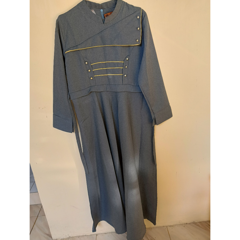 Dress daster wanita jubah abaya wanita muslimah lengan panjang polos - bekas