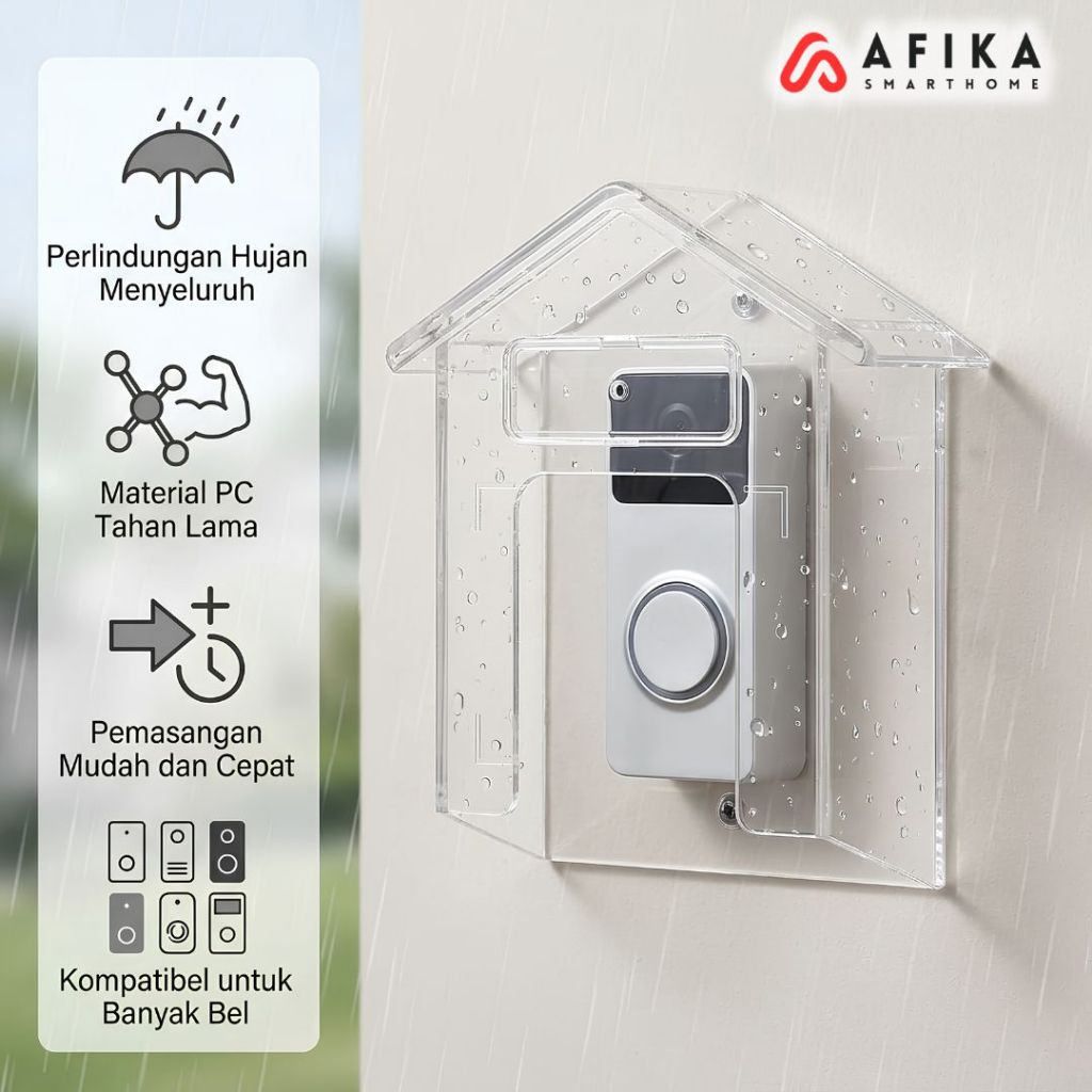 Cover Bel Pintu Rumah Anti Air Pelindung Bel Wireless Waterproof Rain Cover