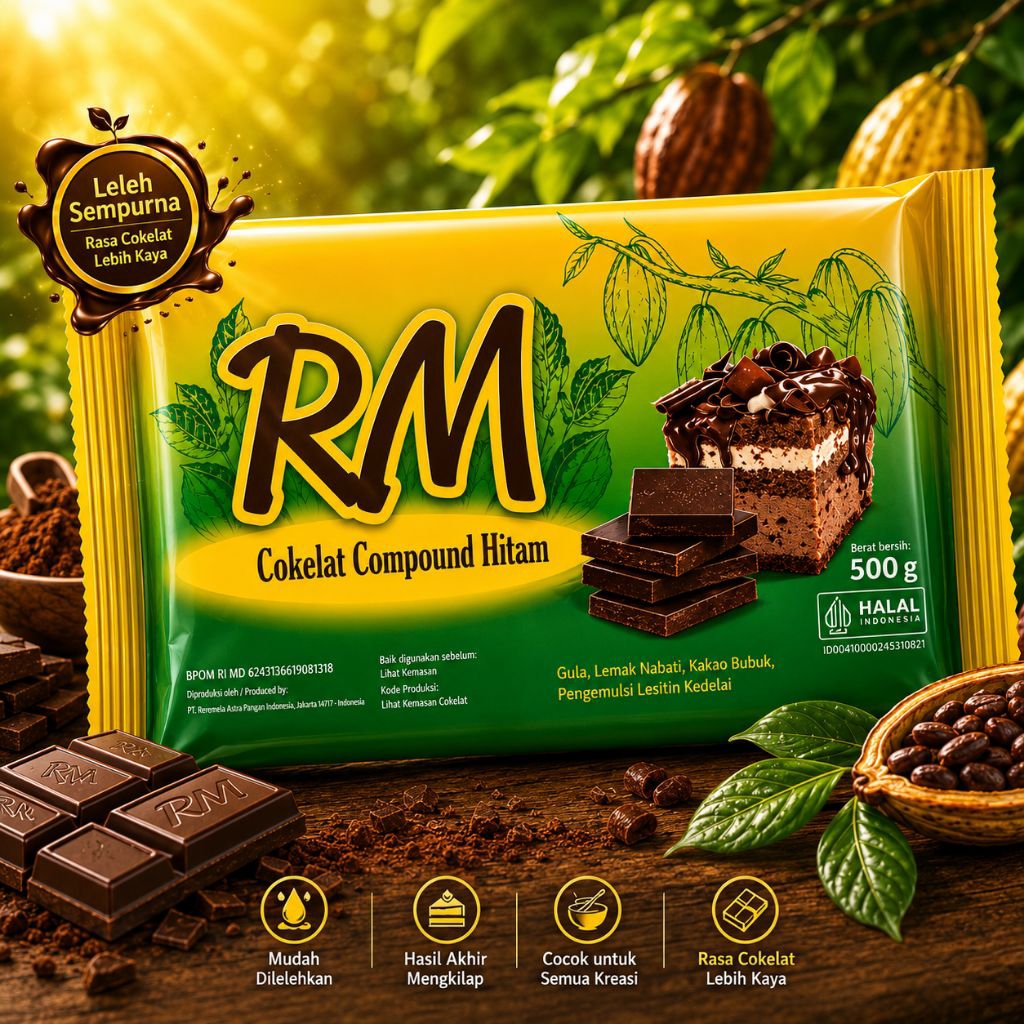 Coklat Compound RM Dark – Cokelat Batangan Baking