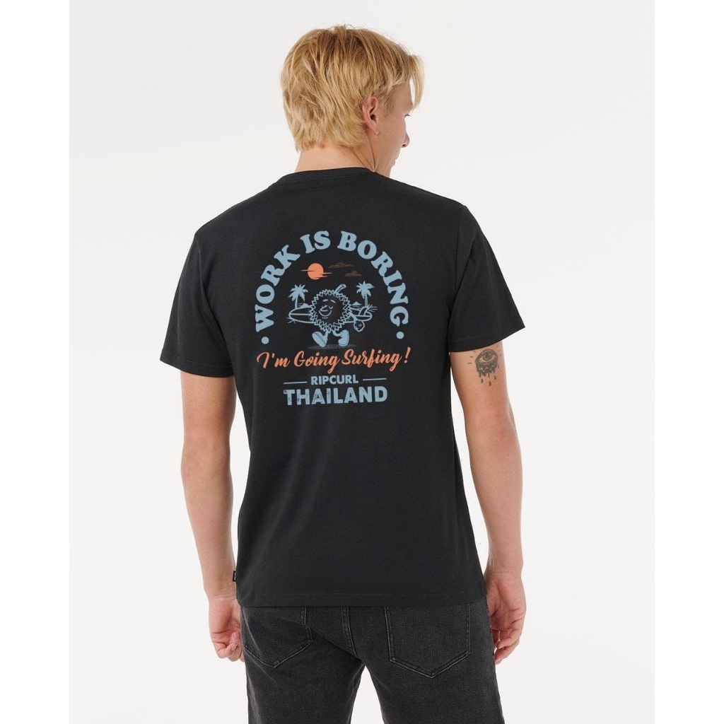 Kaos Rip Curl Thailand Work Is Boring Piramida Lengan Pendek Cotton Fulltag