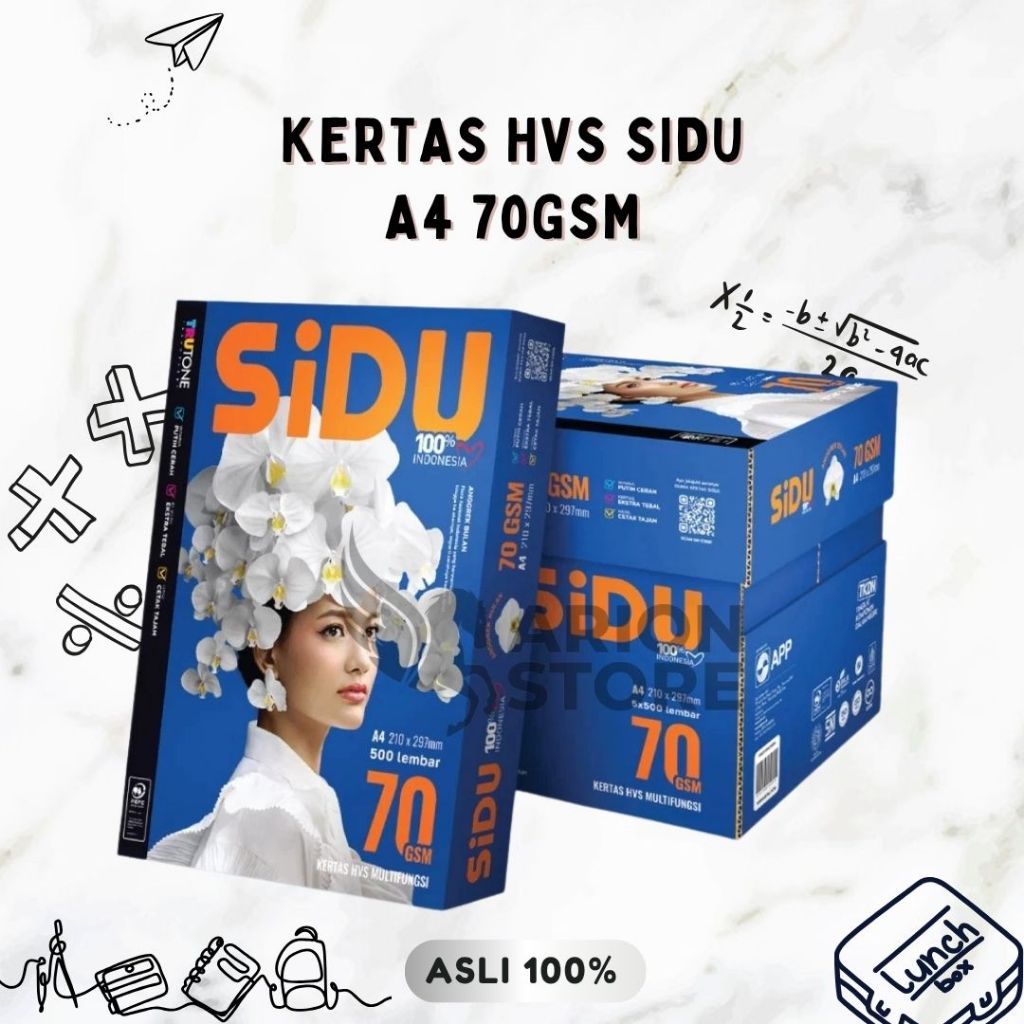 [ARION STORE] KERTAS HVS SIDU A4/F4 70GSM / KERTAS PRINT SIDU / KERTAS FOTOCOPY SIDU [DUS]